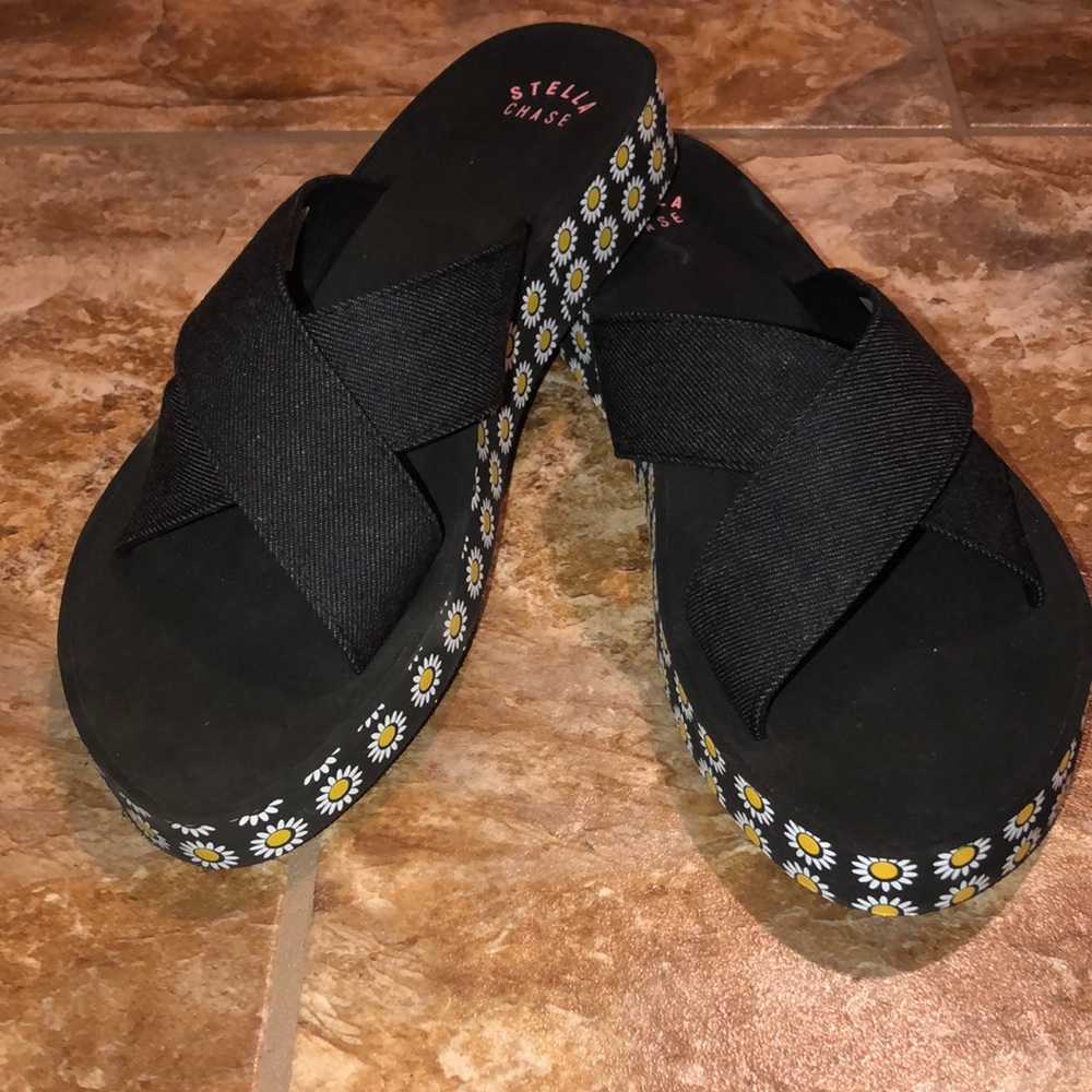 NWOT Stella Chase Women's Mesa Denim Eva Sandal